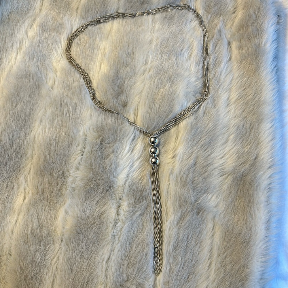 Chico’s silver tassel necklace